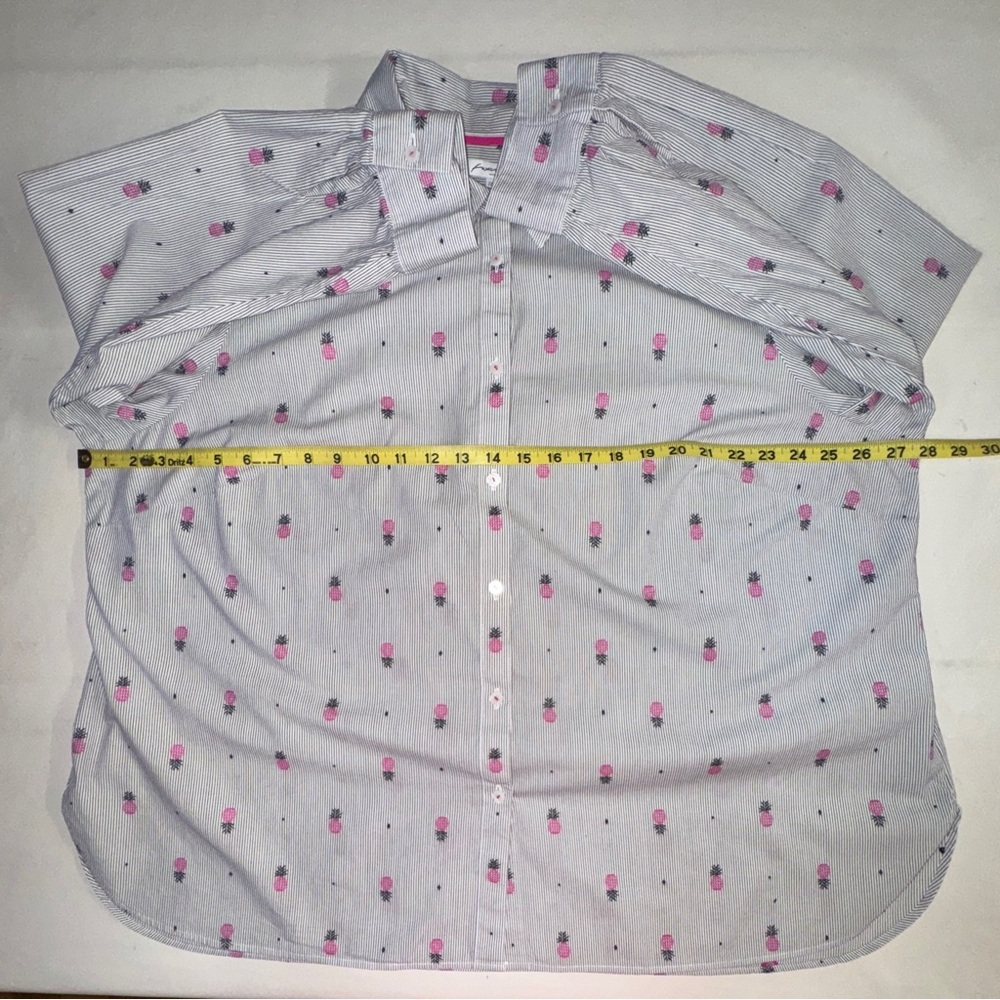 NWOT Foxcroft Simone Pineapple Button-Down Shirt (22W) - Picture 8 of 16